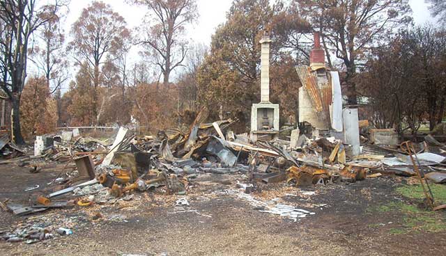 Adrian Lloyd's burnt house